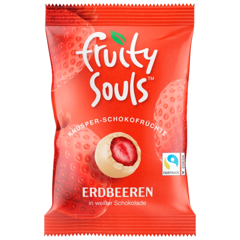 Fruity Souls Erdbeeren in weißer Schokolade 80g